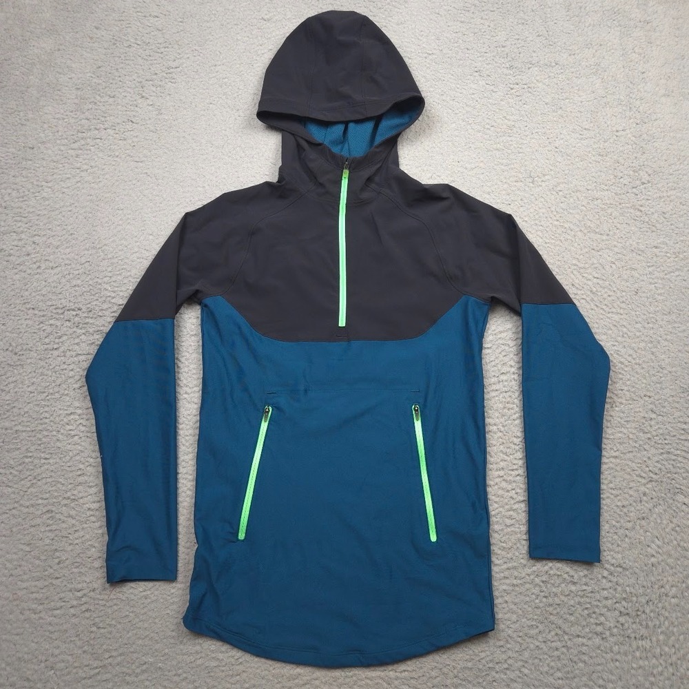 Under Armour Threadborne Vanish Popover Men XS Teal Black 1/2 Zip 1306419